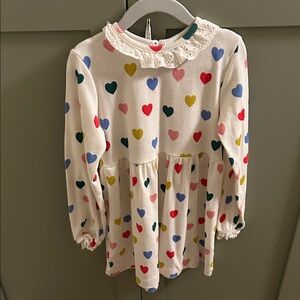 Mini Boden Colorful Patterned Dress with Lace Detail